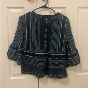 Francesca’s Balloon Sleeve 100% Cotton Blouse